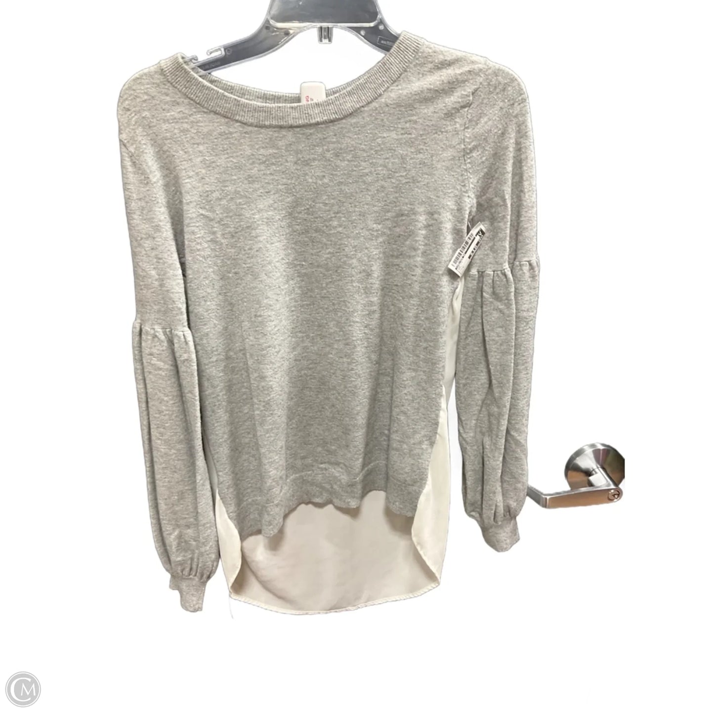 Top Long Sleeve By Chelsea 28 In Grey, Size: S