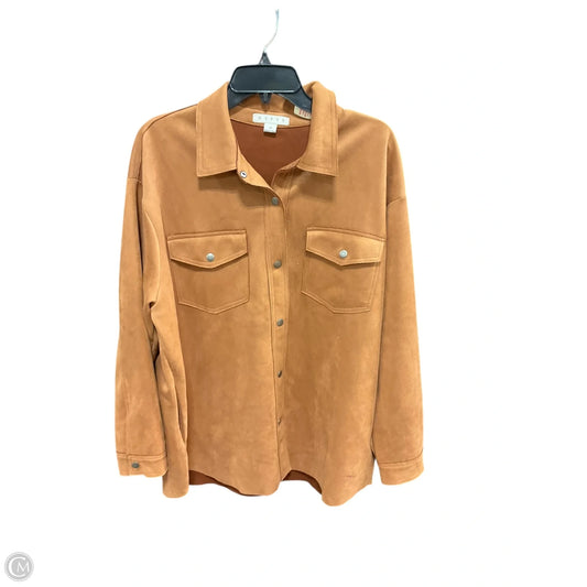 Jacket Shirt By Hyfve In Tan, Size: M