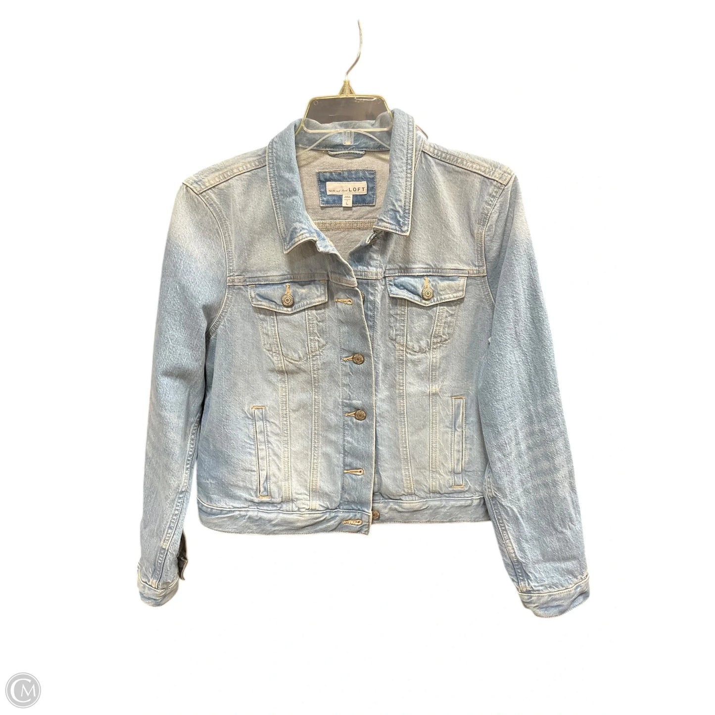 Jacket Denim By Loft In Blue Denim, Size: L