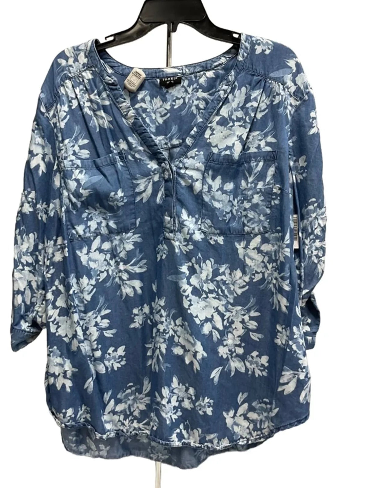 Top 3/4 Sleeve By Torrid In Blue, Size: 1x