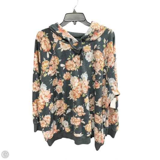 Sweatshirt Hoodie By Torrid In Floral Print, Size: 2x