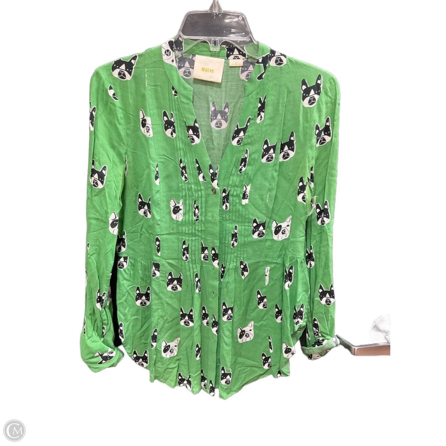 Top Long Sleeve By Maeve In Green, Size: 2