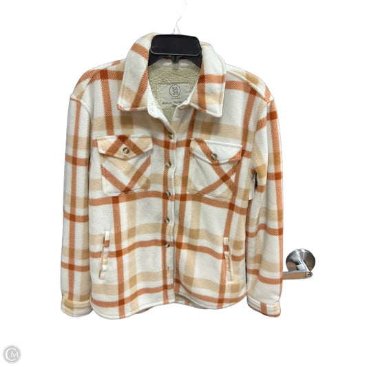 Jacket Fleece By Sage In Plaid Pattern, Size: S