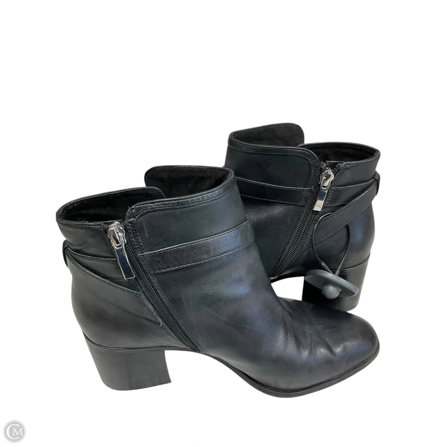 Boots Ankle Heels By Clothes Mentor In Black, Size: 8.5