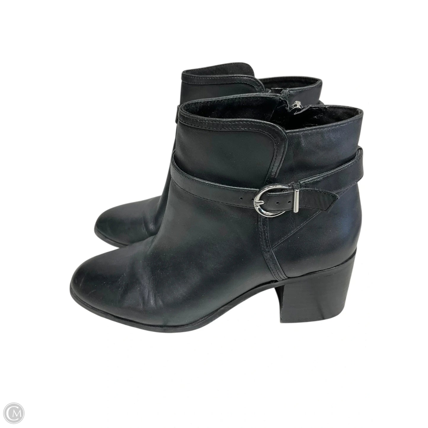 Boots Ankle Heels By Clothes Mentor In Black, Size: 8.5