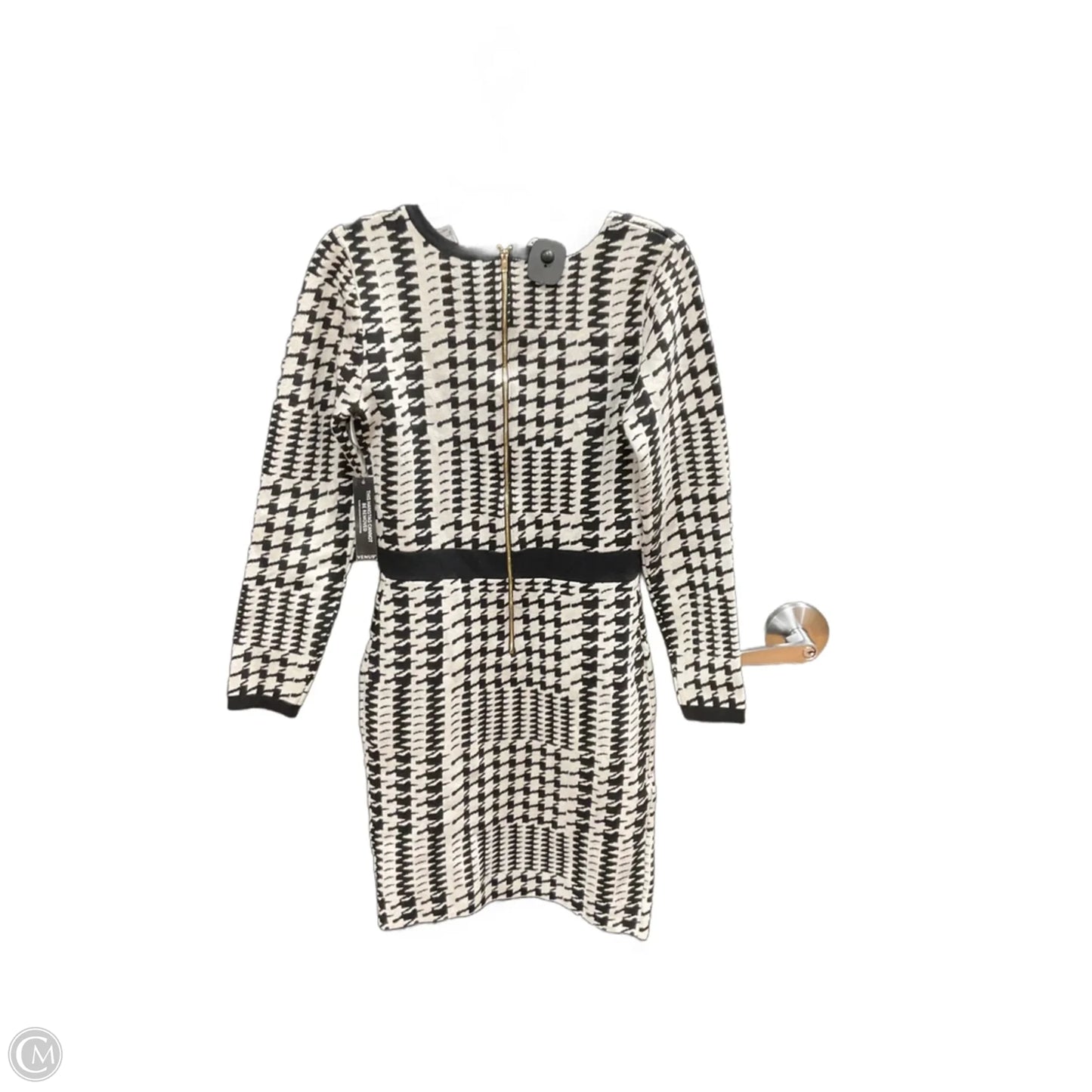 Dress Casual Midi By Venus In Black & White, Size: M
