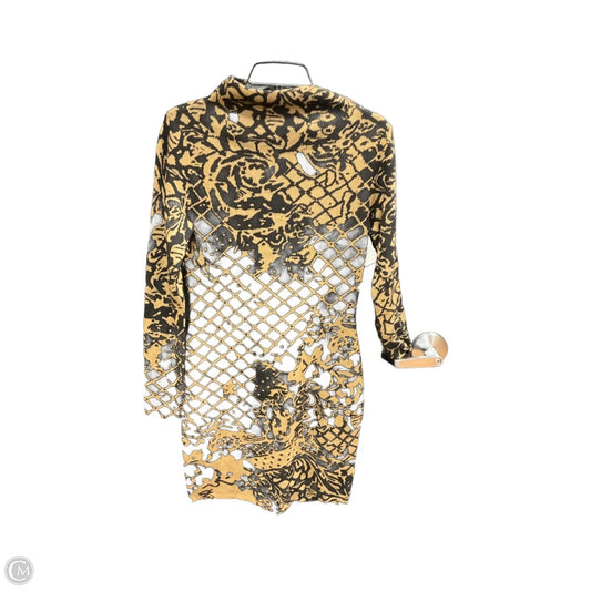 Dress Casual Midi By Venus In Black & Tan, Size: M