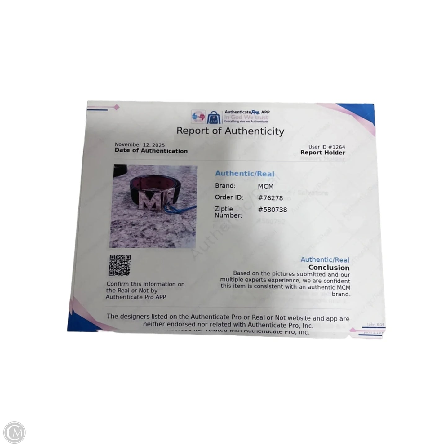 Belt Luxury Designer By Mcm, Size: Medium