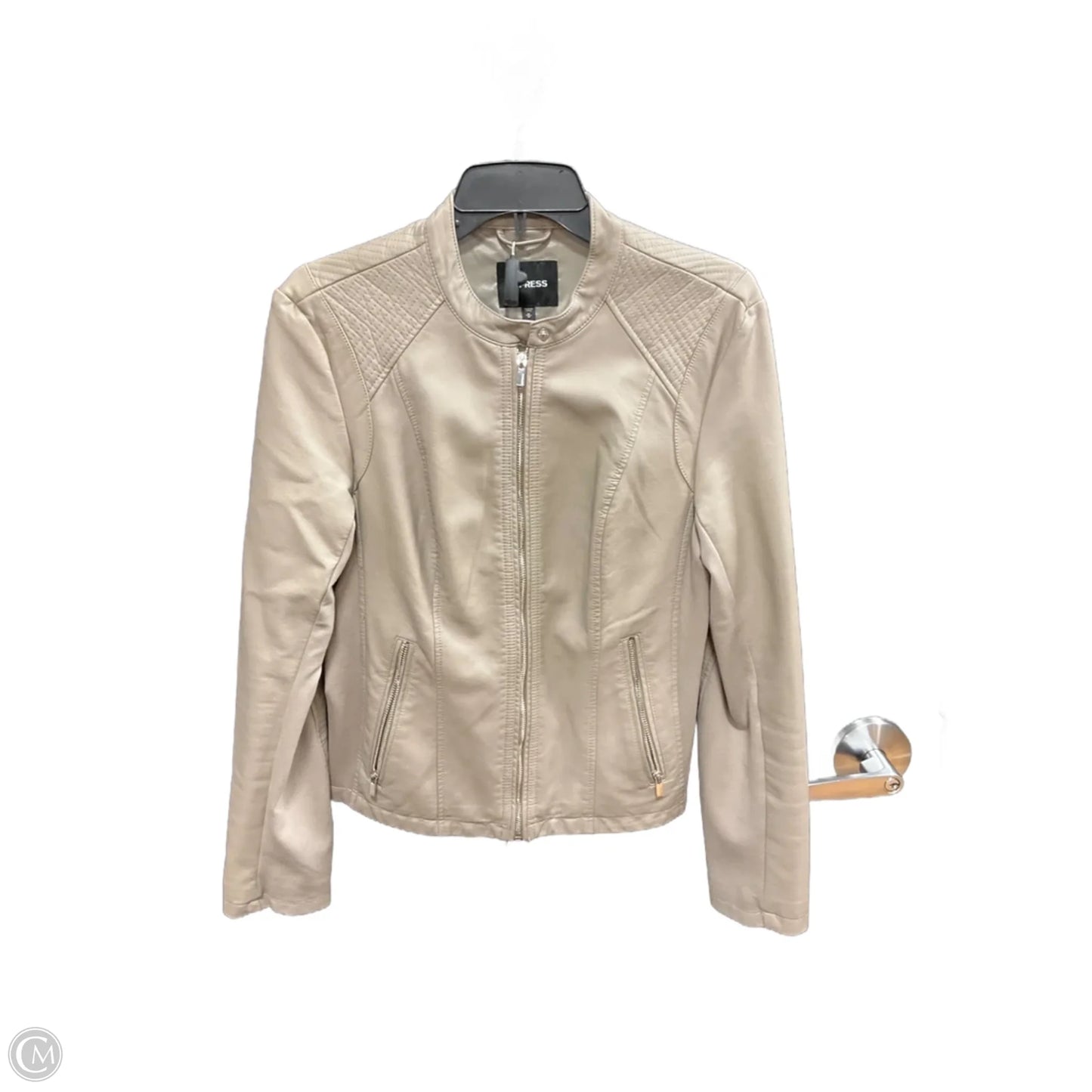 Jacket Moto By Express In Grey, Size: M