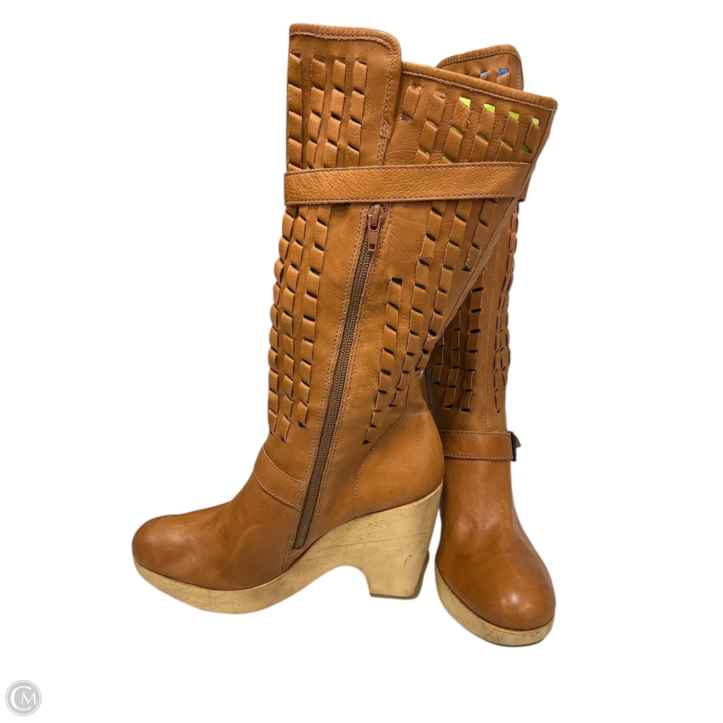 Boots Knee Heels By Kenneth Cole In Tan, Size: 9