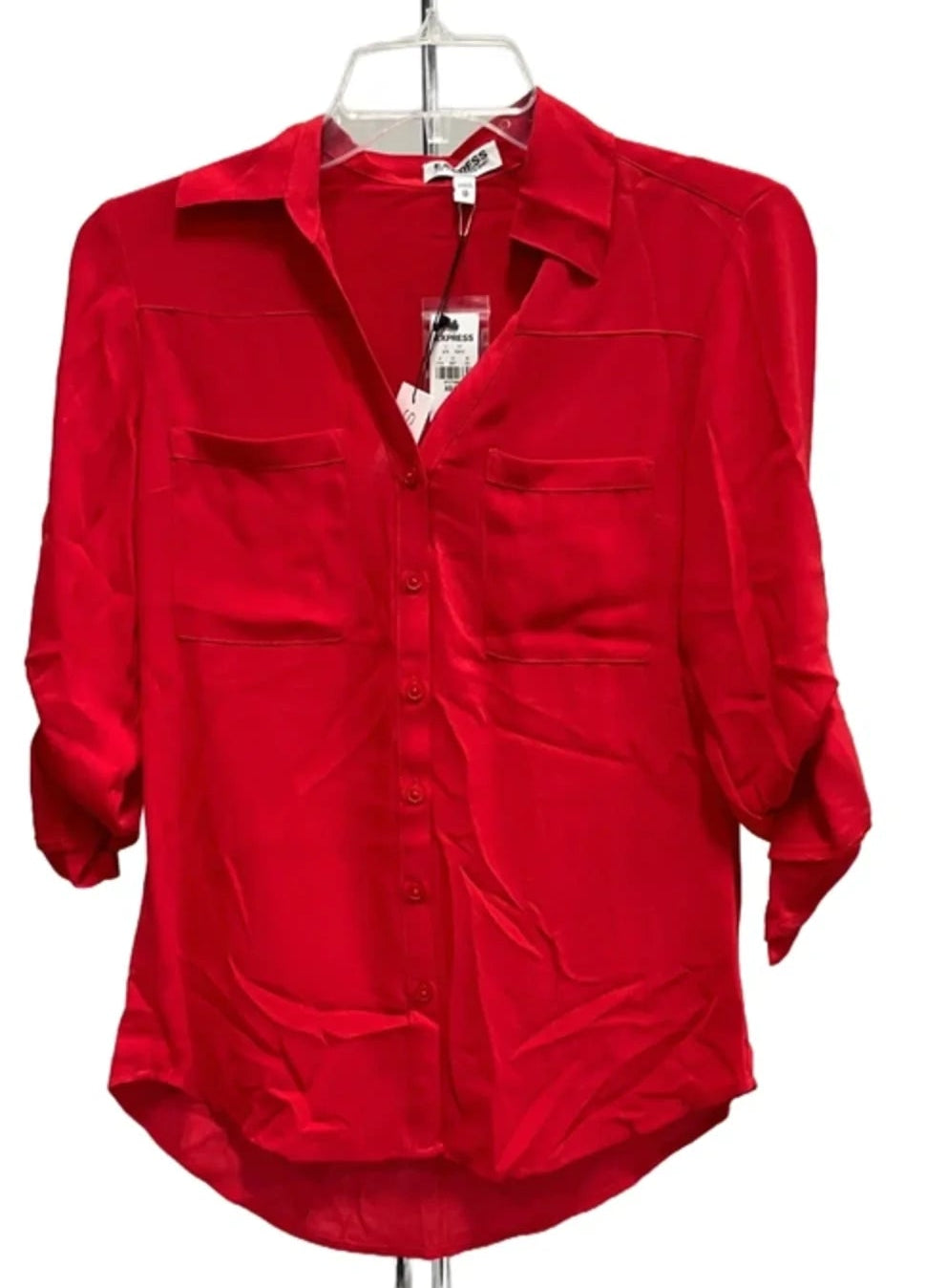 Blouse 3/4 Sleeve By Express In Red, Size: Xs