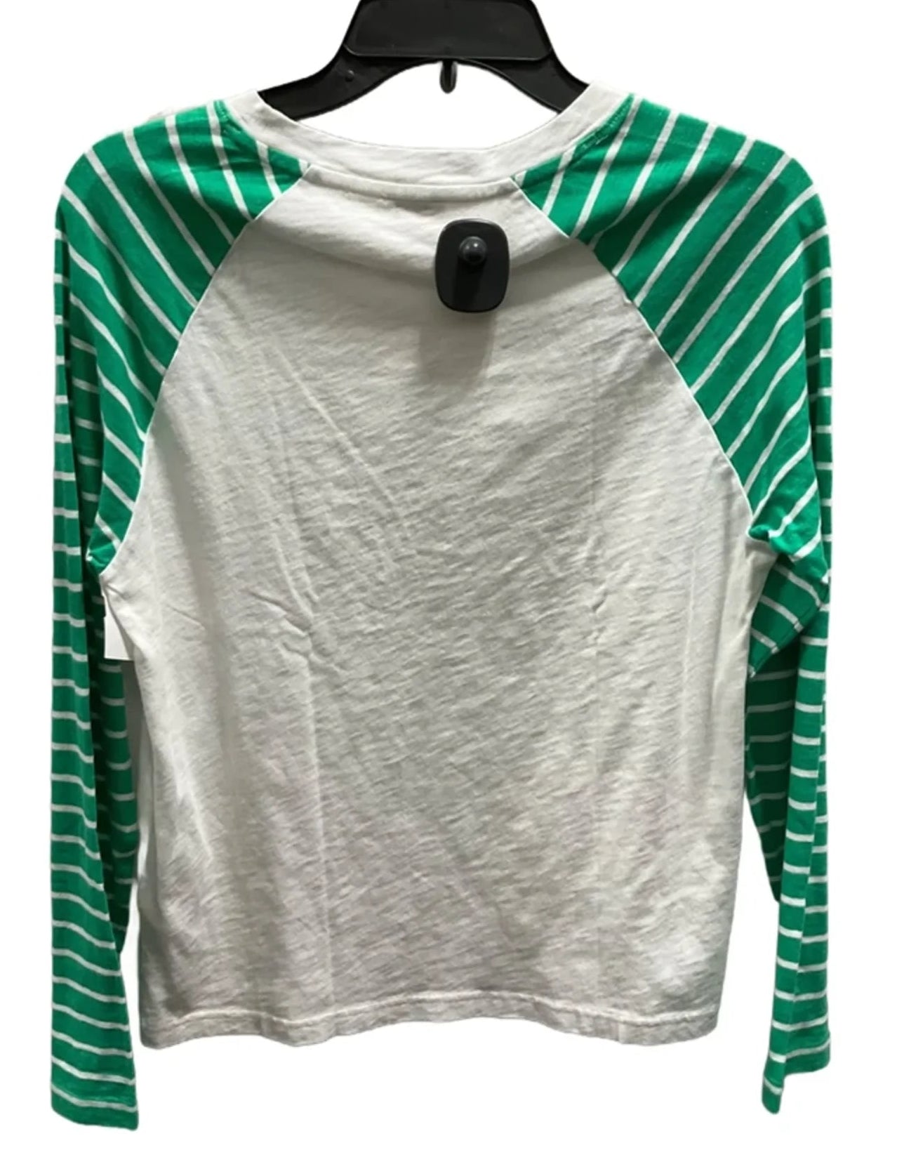 Top Long Sleeve By J. Crew In Green & White, Size: S