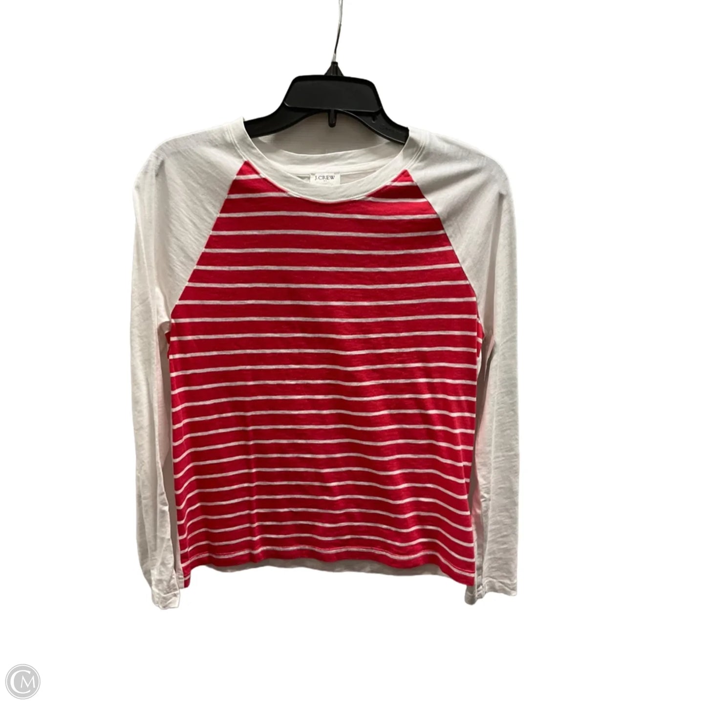 Top Long Sleeve By J. Crew In Pink & White, Size: S