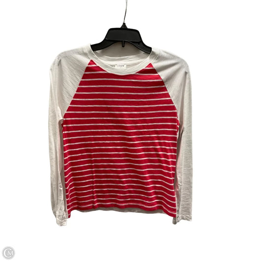Top Long Sleeve By J. Crew In Pink & White, Size: S