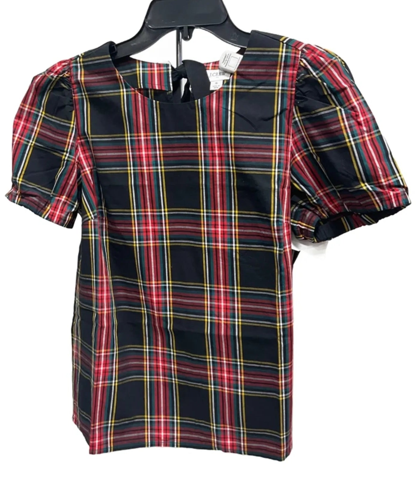 Top Short Sleeve By J. Crew In Plaid Pattern, Size: S