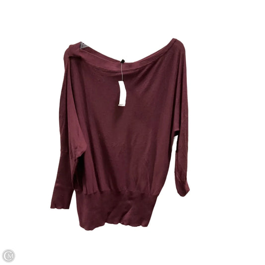 Top Long Sleeve By White House Black Market In Maroon, Size: M
