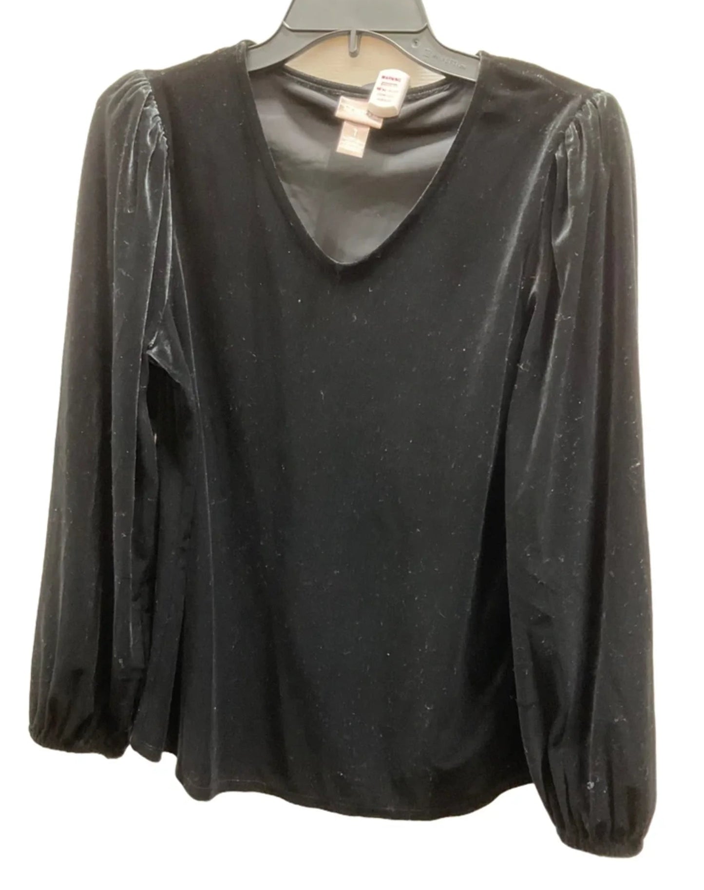 Top Long Sleeve By Chicos In Black, Size: M