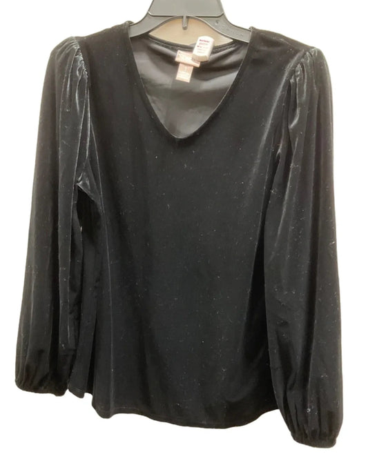 Top Long Sleeve By Chicos In Black, Size: M