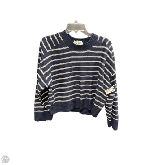 Sweater By Clothes Mentor In Blue & White, Size: L