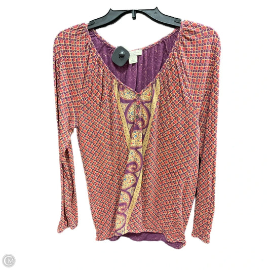 Top Long Sleeve By Lucky Brand In Purple & Red, Size: S