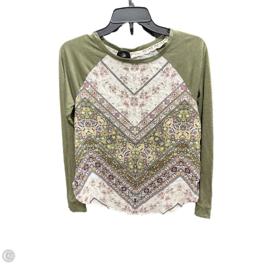 Top Long Sleeve By Rewind In Green, Size: S