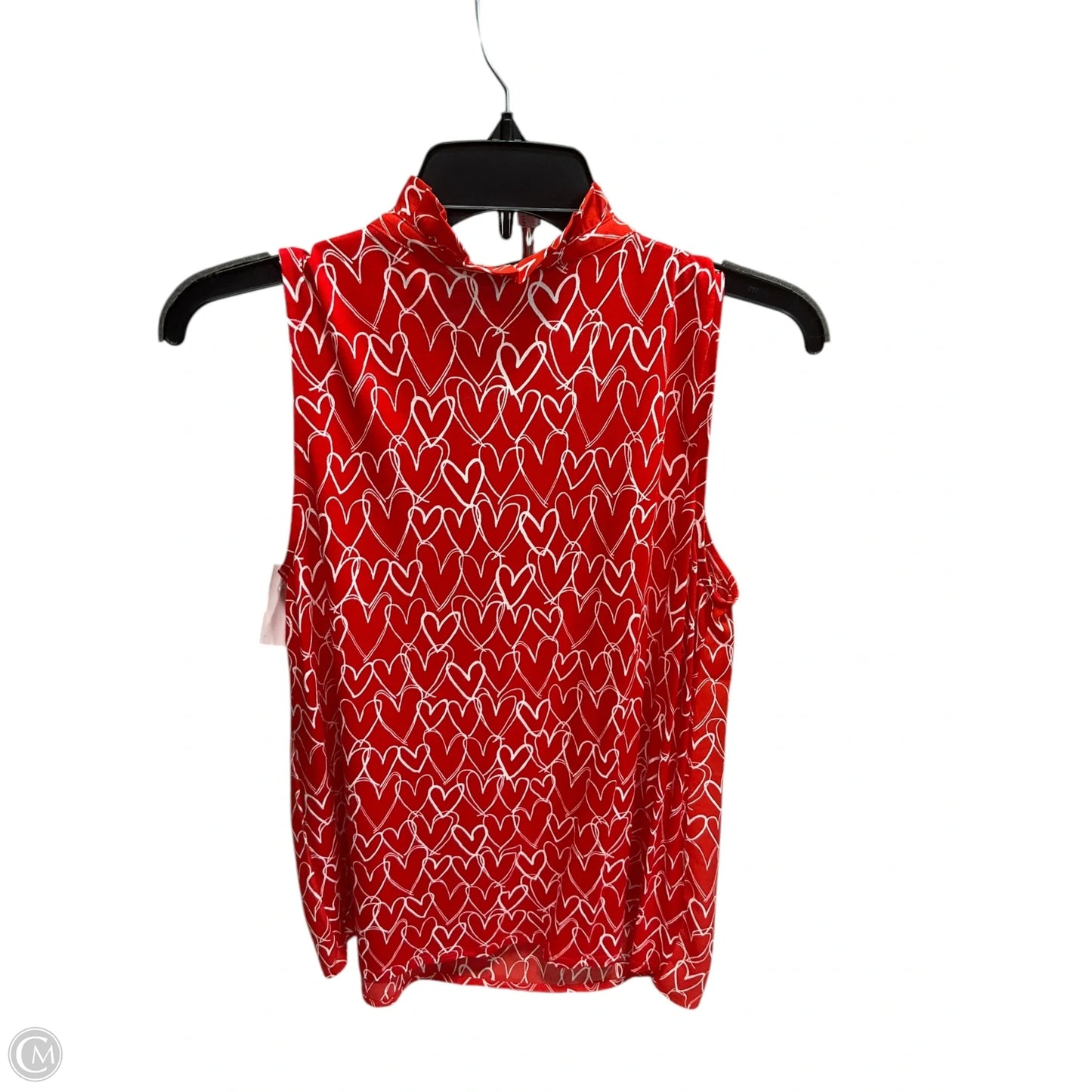 Top Sleeveless By Loft In Red & White, Size: M
