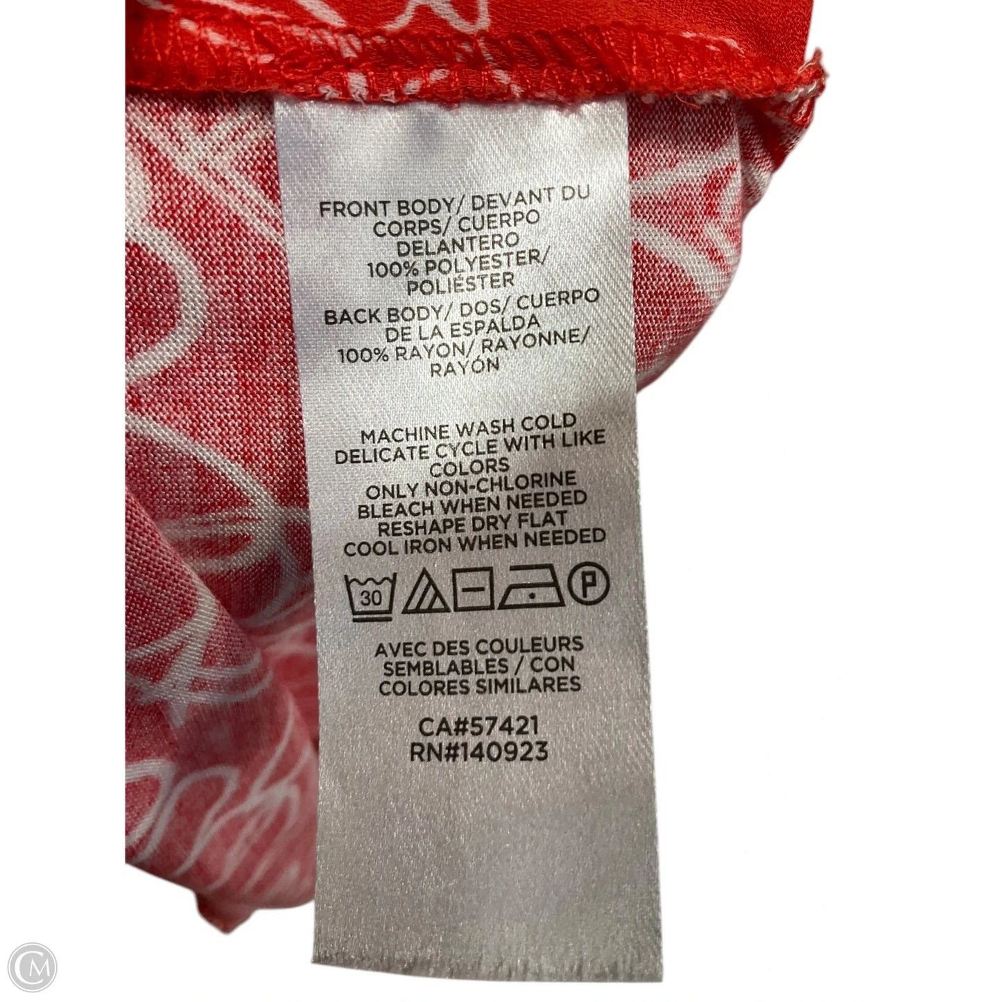Top Sleeveless By Loft In Red & White, Size: M