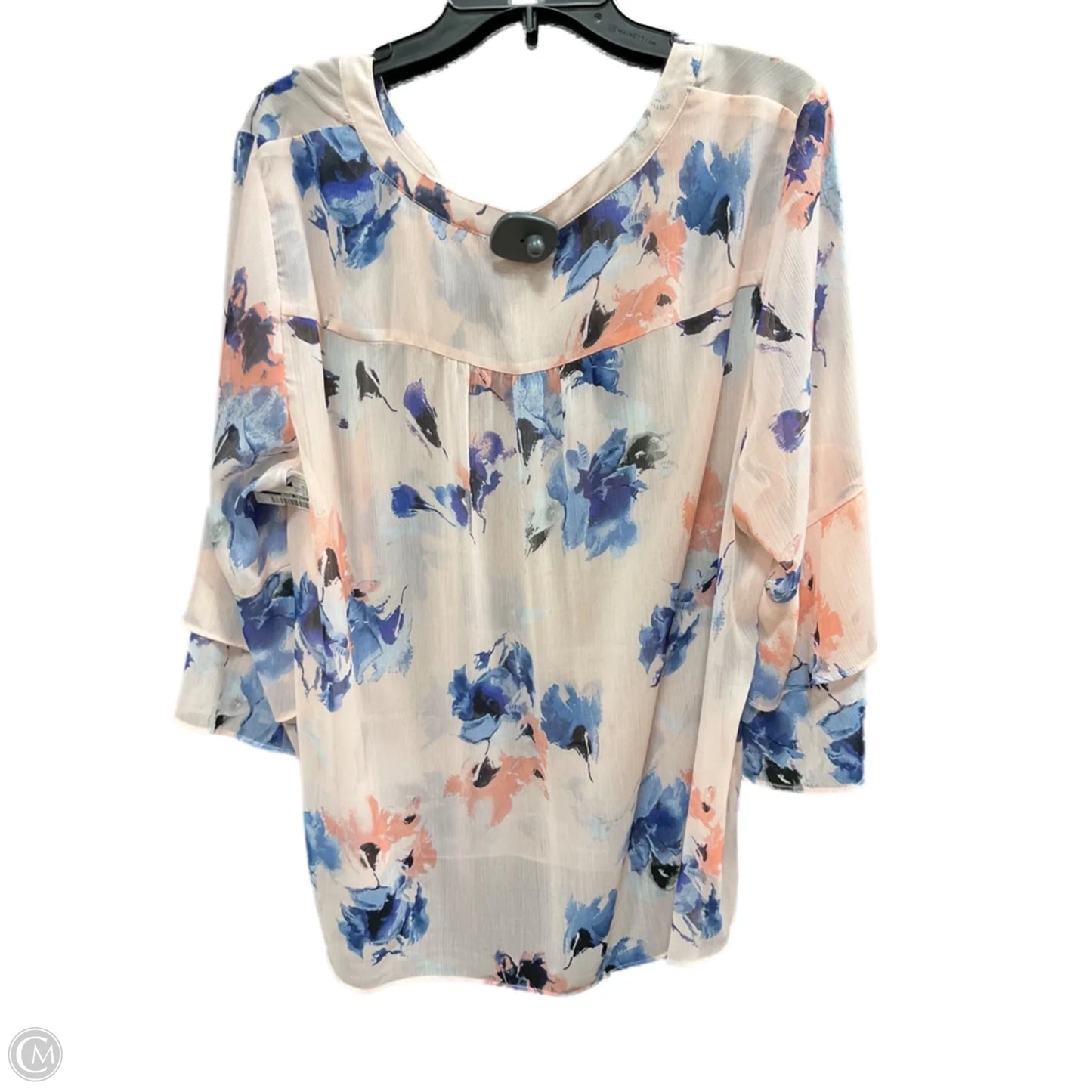 Top Long Sleeve By Clothes Mentor In Blue & Pink, Size: 3x