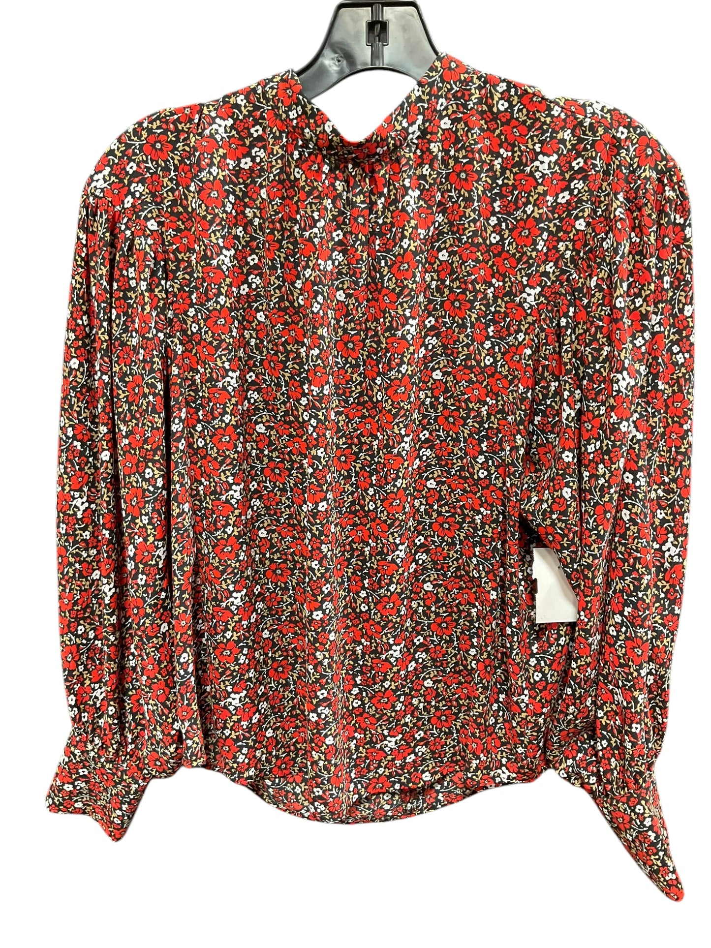 Top Long Sleeve By Banana Republic In Black & Red, Size: S