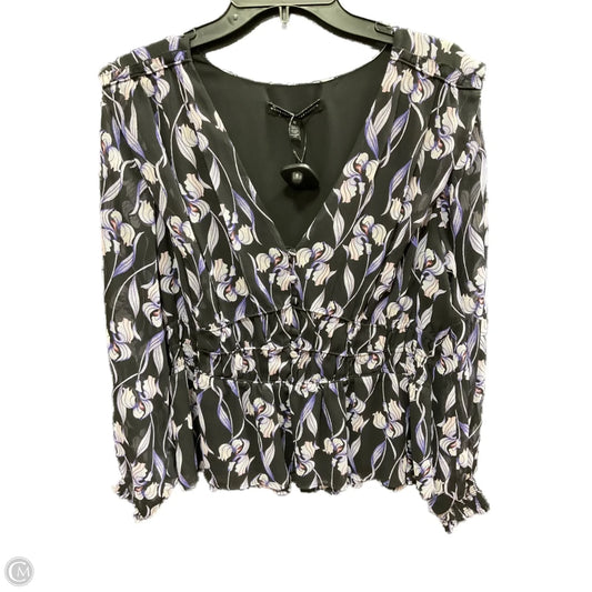 Top Long Sleeve By White House Black Market In Black & Purple, Size: M