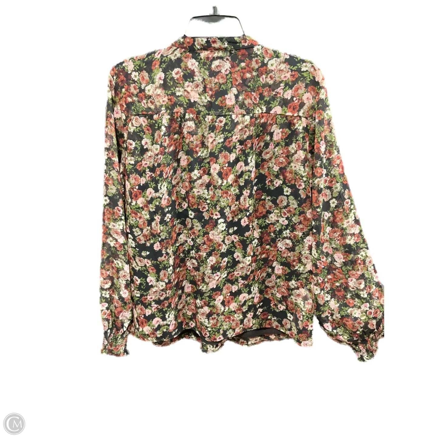 Top Long Sleeve By Mng In Black & Pink, Size: 8