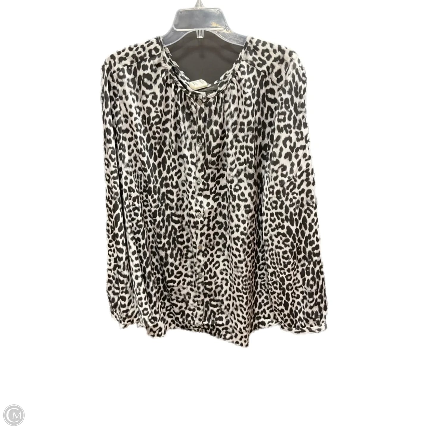Top Long Sleeve By J. Jill In Black & Grey, Size: 3x