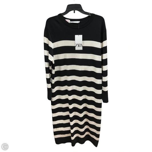 Dress Sweater By Zara In Black & Cream, Size: Xl