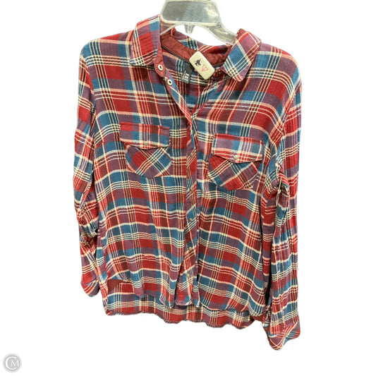 Top Long Sleeve By Kut In Blue & Red, Size: M