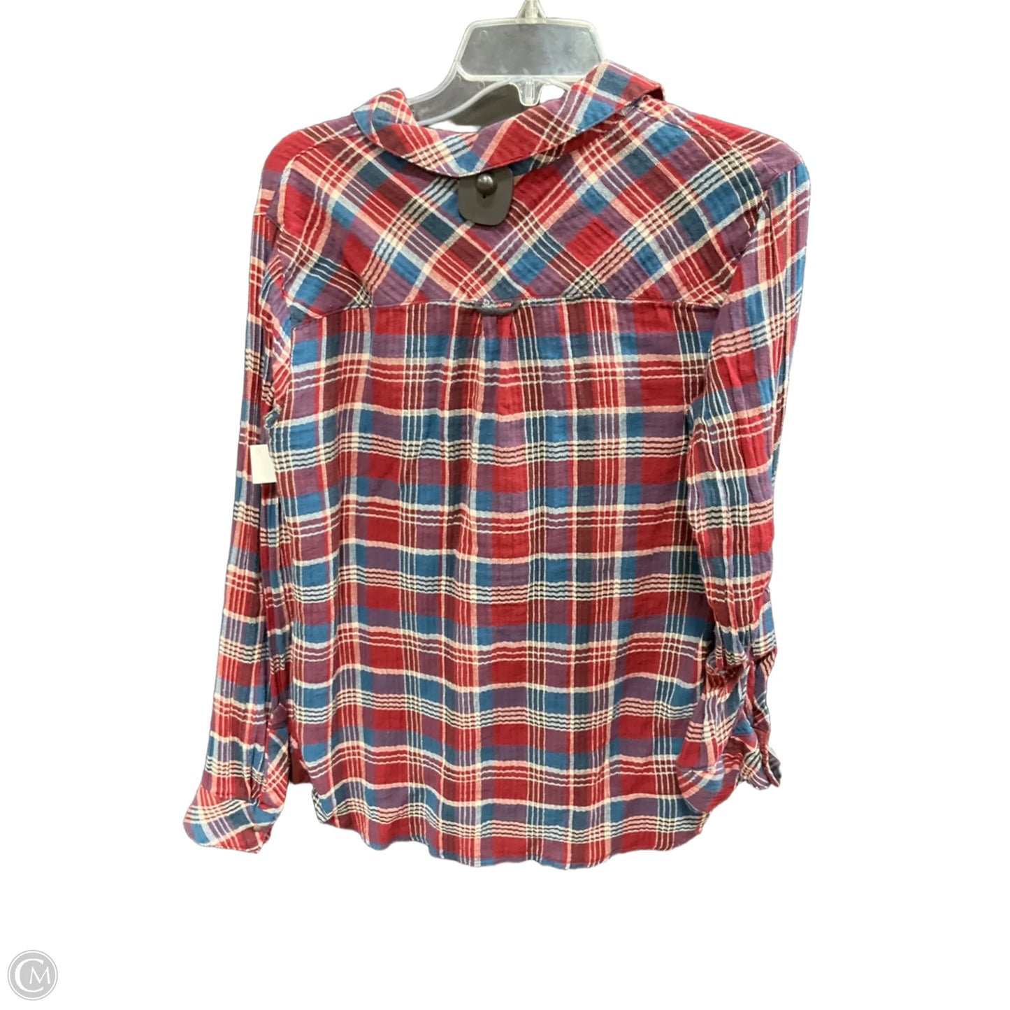 Top Long Sleeve By Kut In Blue & Red, Size: M
