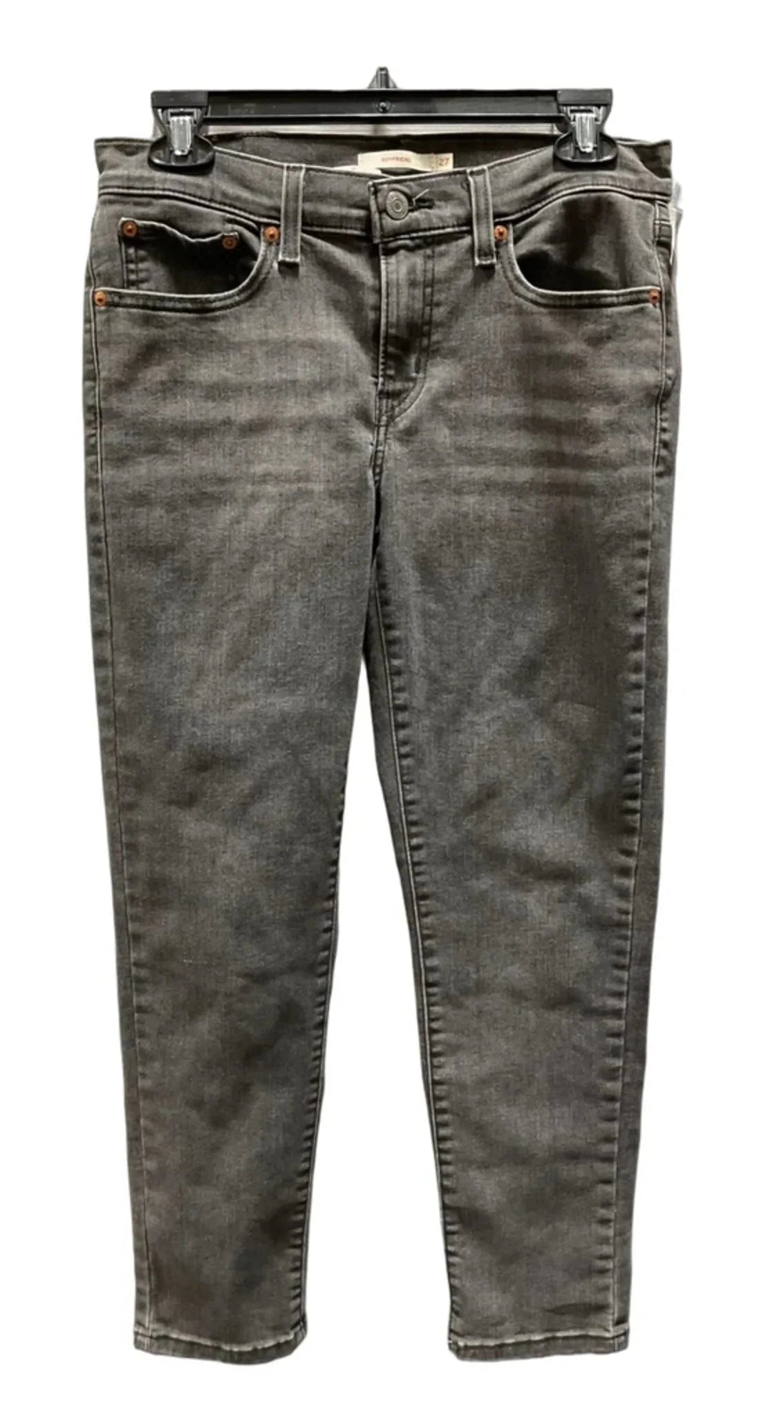 Jeans Straight By Levis In Black Denim, Size: 4