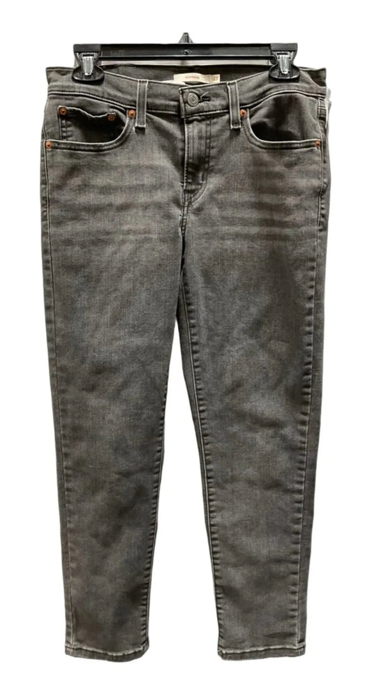 Jeans Straight By Levis In Black Denim, Size: 4