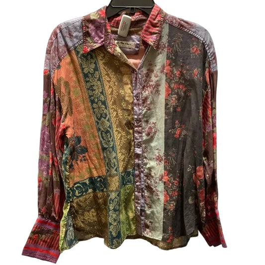 Blouse Long Sleeve By We The Free In Multi-colored, Size: Xs