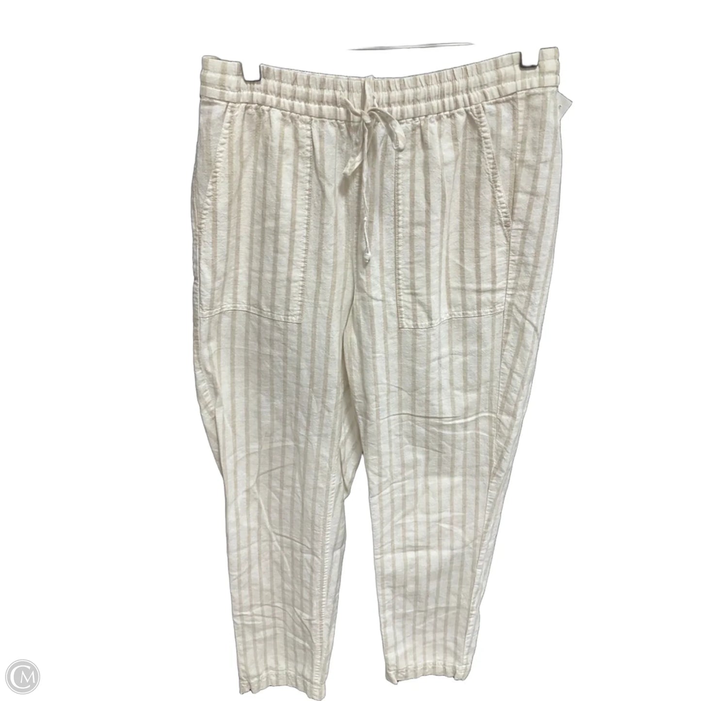Pants Linen By J. Crew In Tan & White, Size: S