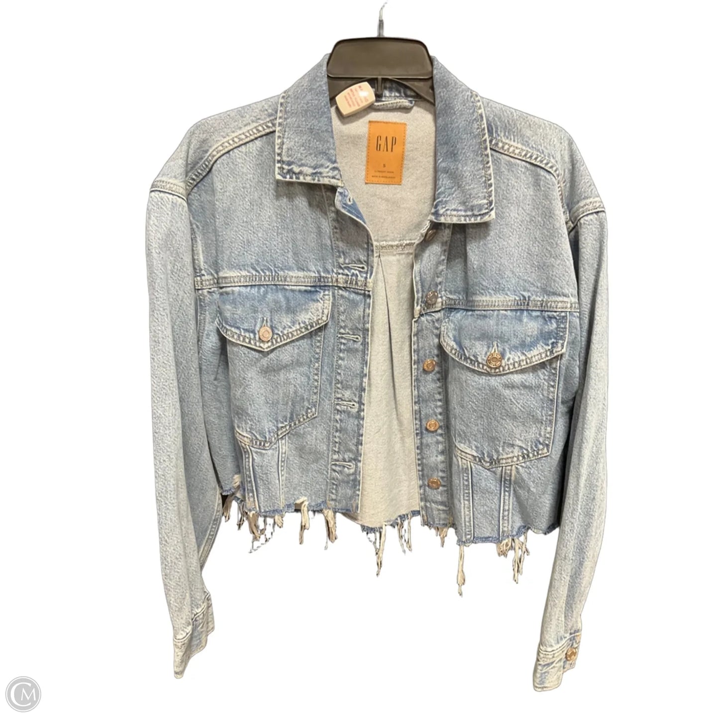 Jacket Denim By Gap In Blue Denim, Size: S
