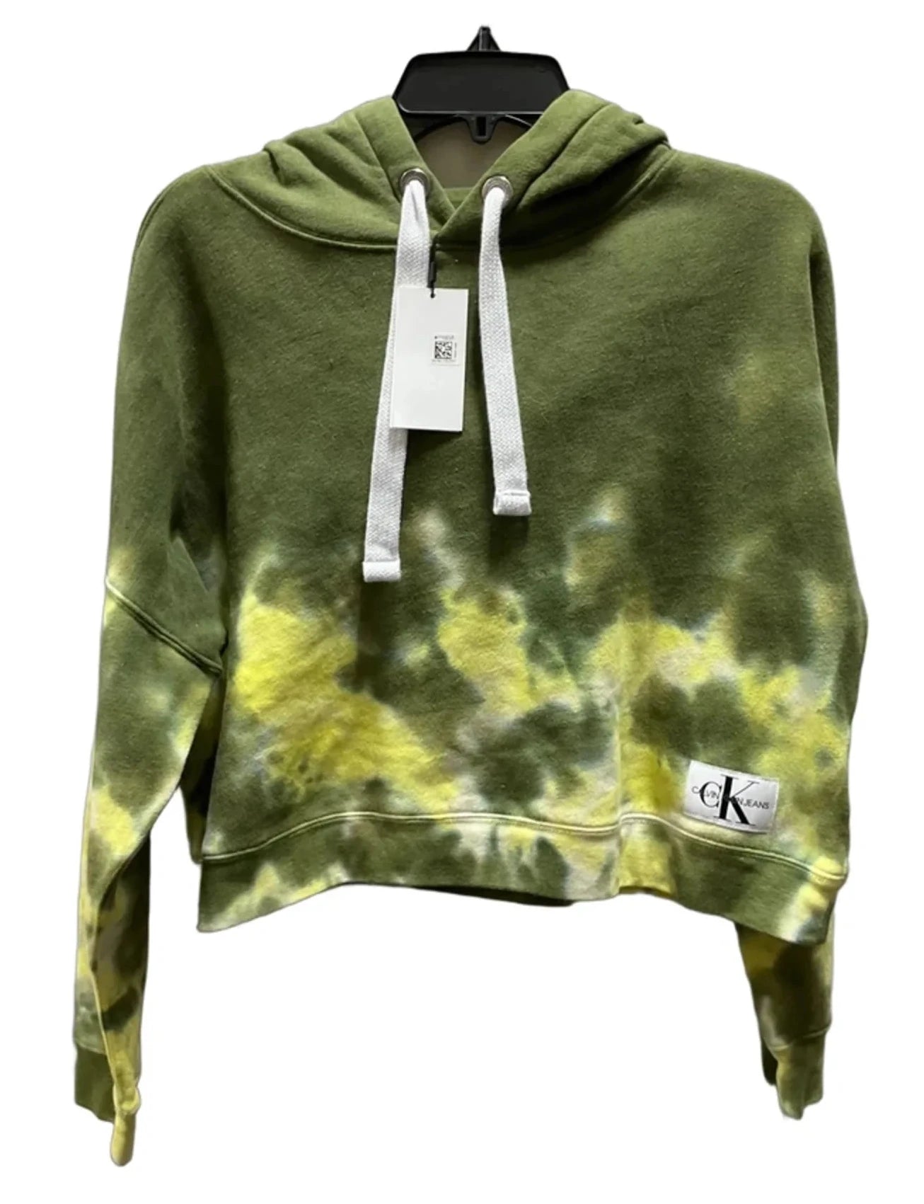 Sweatshirt Hoodie By Calvin Klein In Green, Size: S