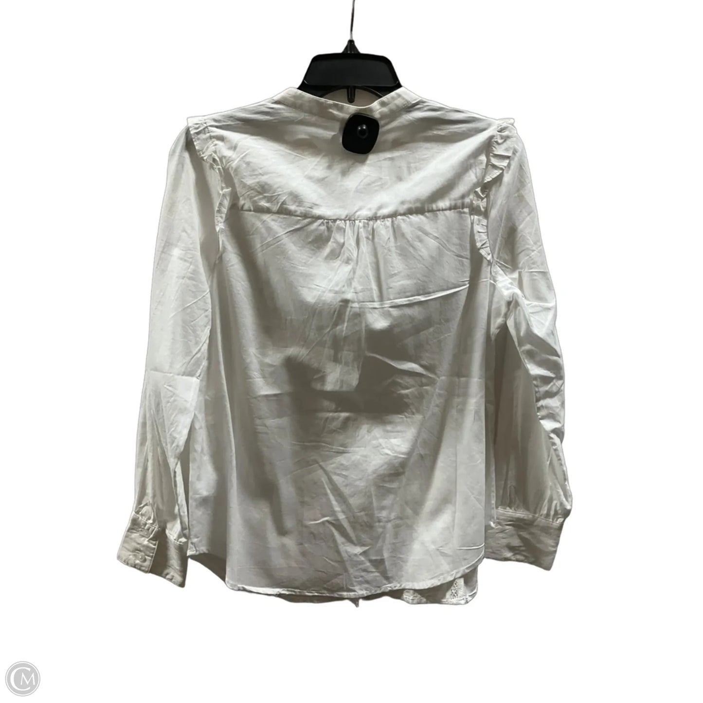 Blouse Long Sleeve By Old Navy In White, Size: M