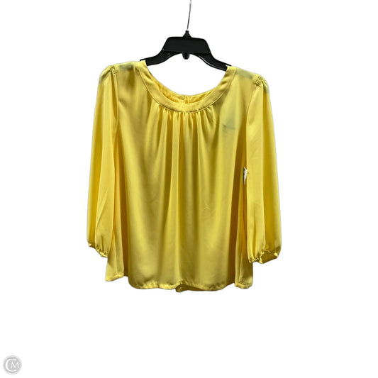 Top 3/4 Sleeve By New York And Co In Yellow, Size: L