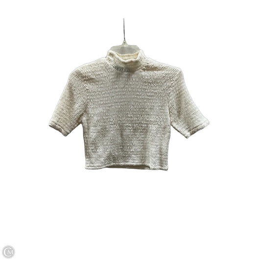 Top Short Sleeve By Express In Cream, Size: M