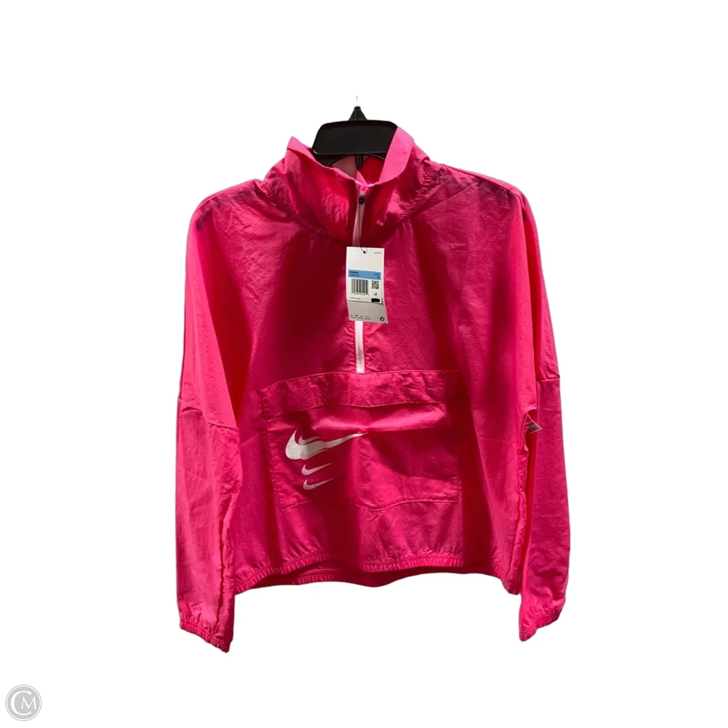 Athletic Jacket By Nike In Pink, Size: M