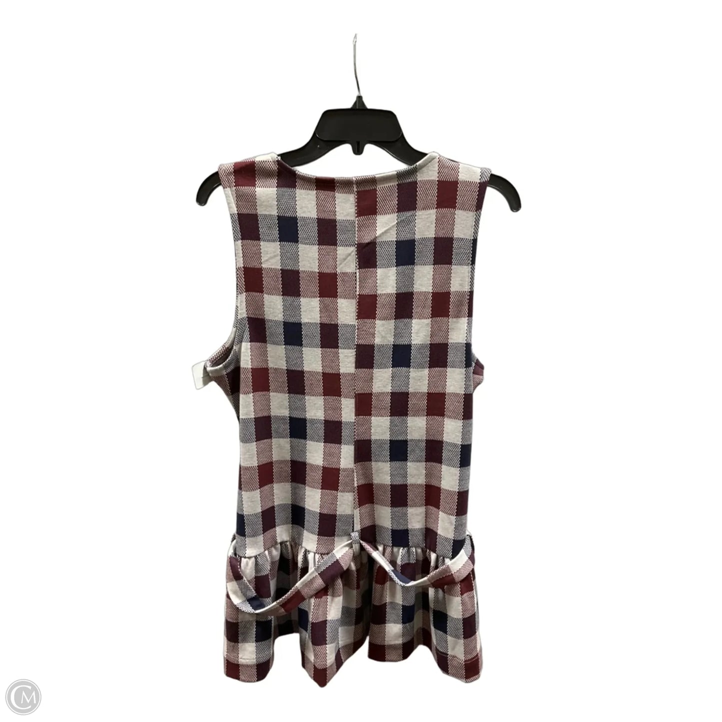 Top Sleeveless By Maeve In Checkered Pattern, Size: L