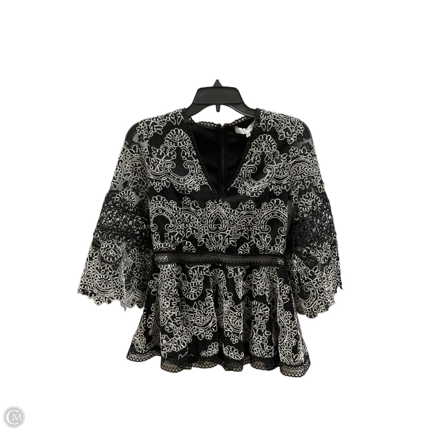 Top 3/4 Sleeve By Cma In Black, Size: S