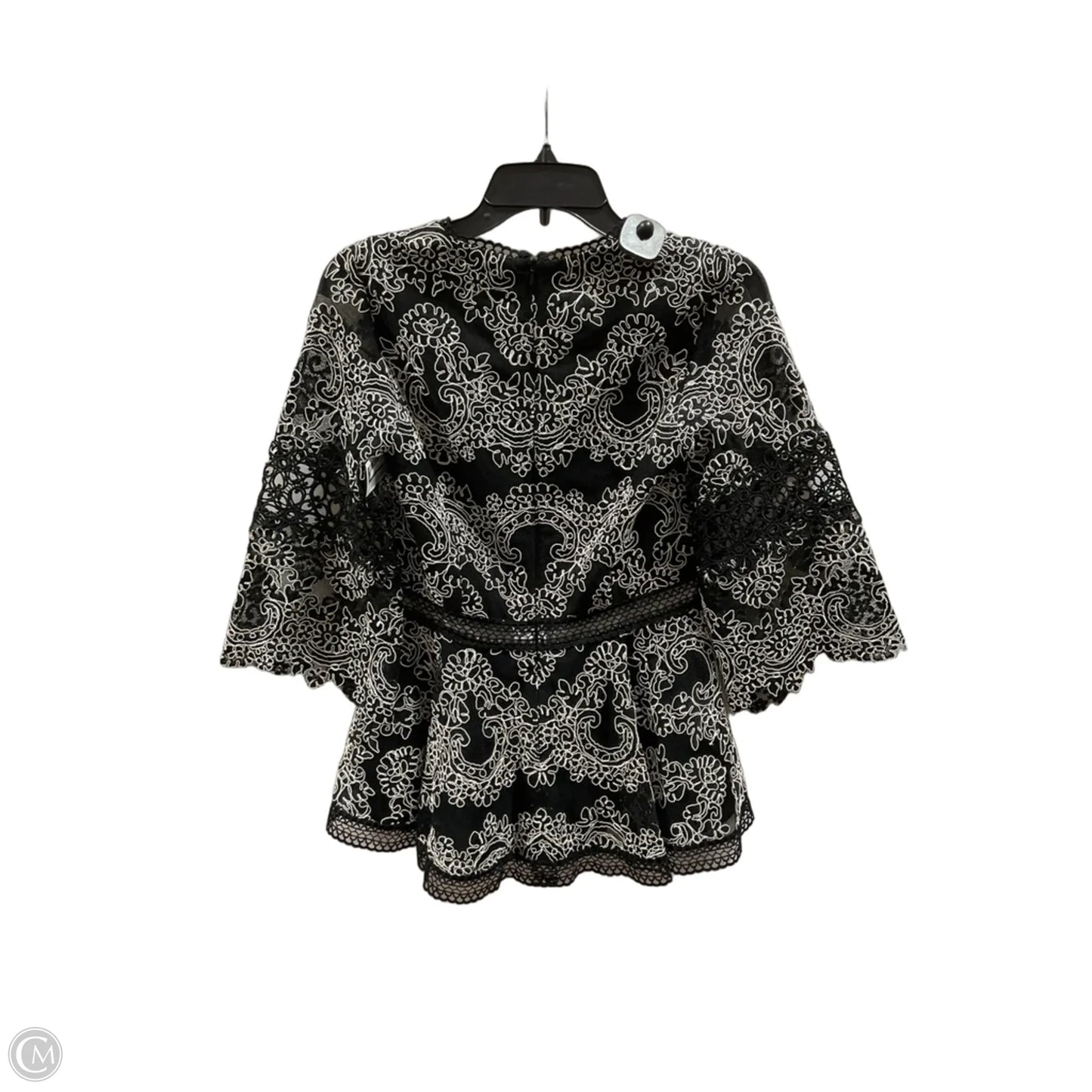 Top 3/4 Sleeve By Cma In Black, Size: S