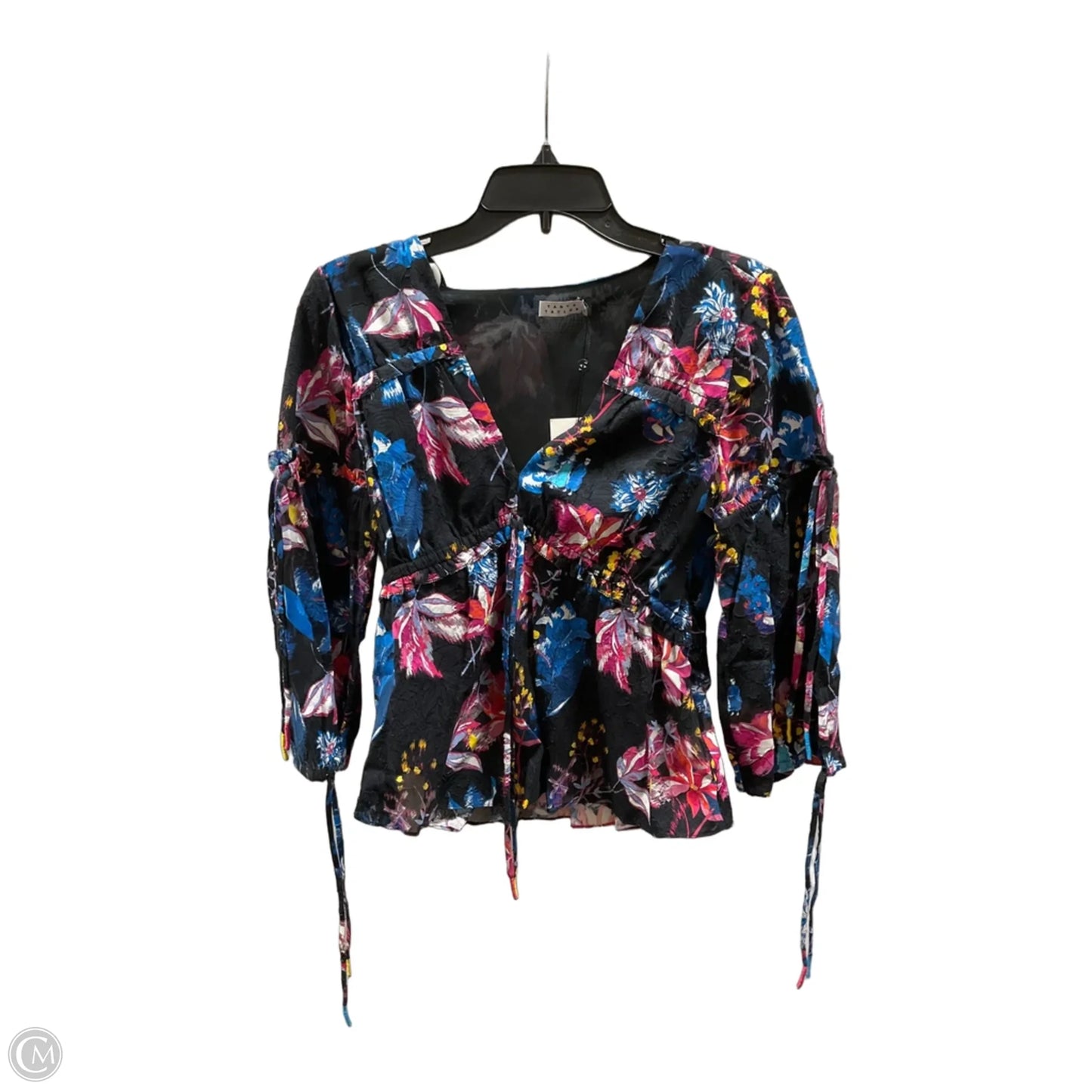 Top 3/4 Sleeve By Cma In Floral Print, Size: 2