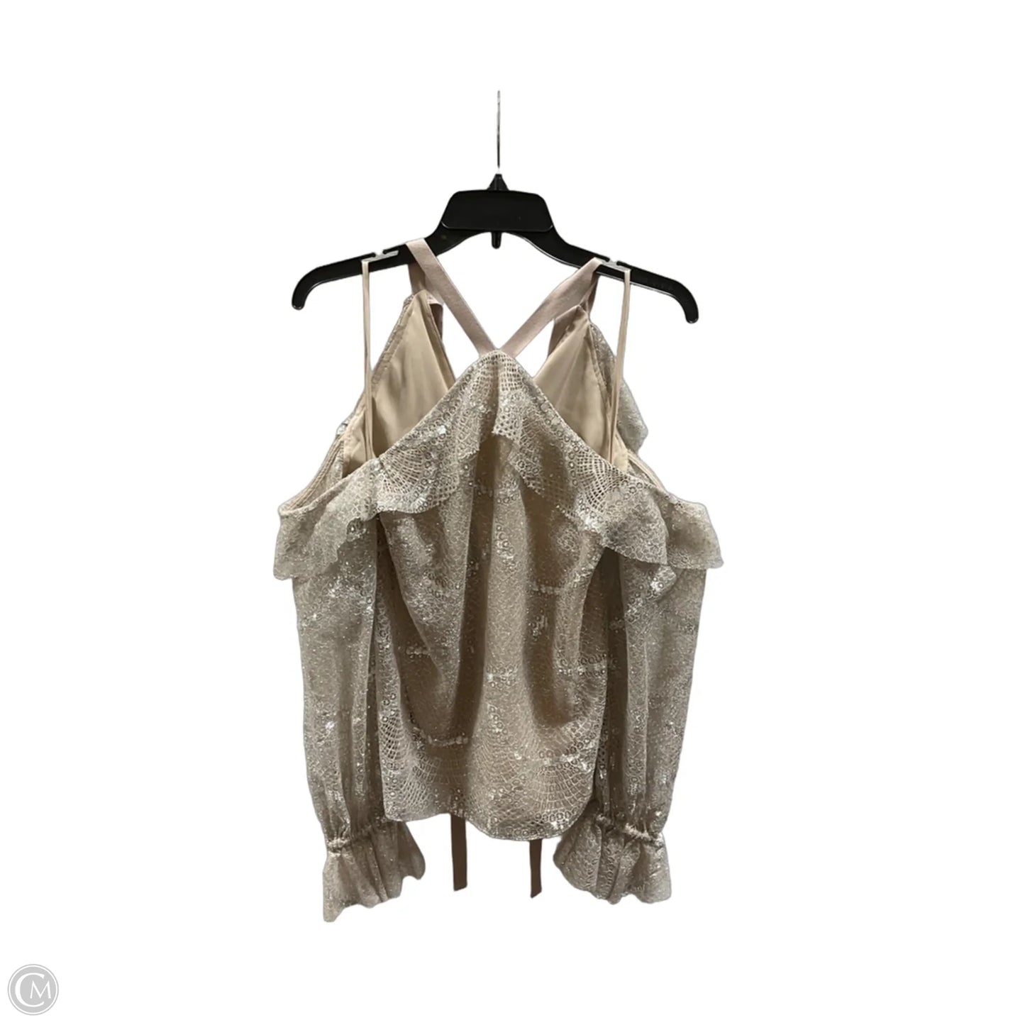 Top 3/4 Sleeve By Cma In Silver, Size: S